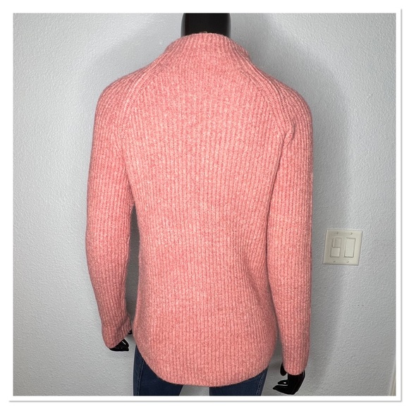 Madewell Pink Ribbed Mock Neck Sweater Sz XS - Picture 4 of 8